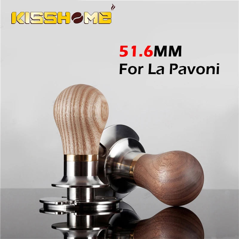 

51.6MM Elasticity Adjustable Coffee Tamper Stainless Steel Flat Base Pressure Powder Hammer For La Pavoni Barista Accessories