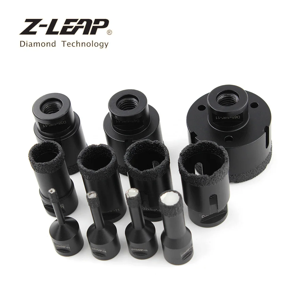 Z-LEAP 1PC Vacuum Brazed Diamond Drilling Core Bits With 5/8-11 Arbor Concrete Tile Granite Marble Hole Saws 10mm Diamond Height