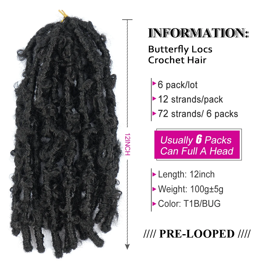 12Inch 12/20 Strands Butterfly Faux Locs Handmade Weaving Ombre Braiding Hair Synthetic Crochet Braids Hair Extensions For Women