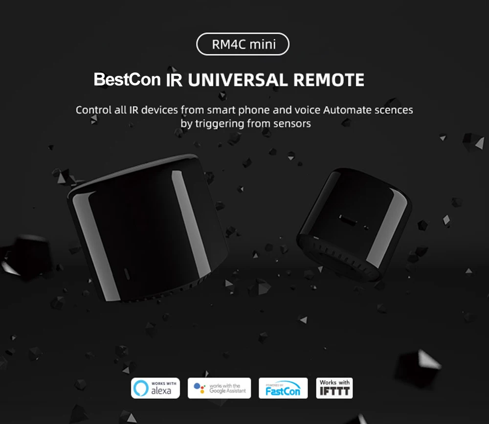 Broadlink-controle remoto universal, sem fio, smart home, ir, wifi, aplicativo broadlink, funciona com alexa e google