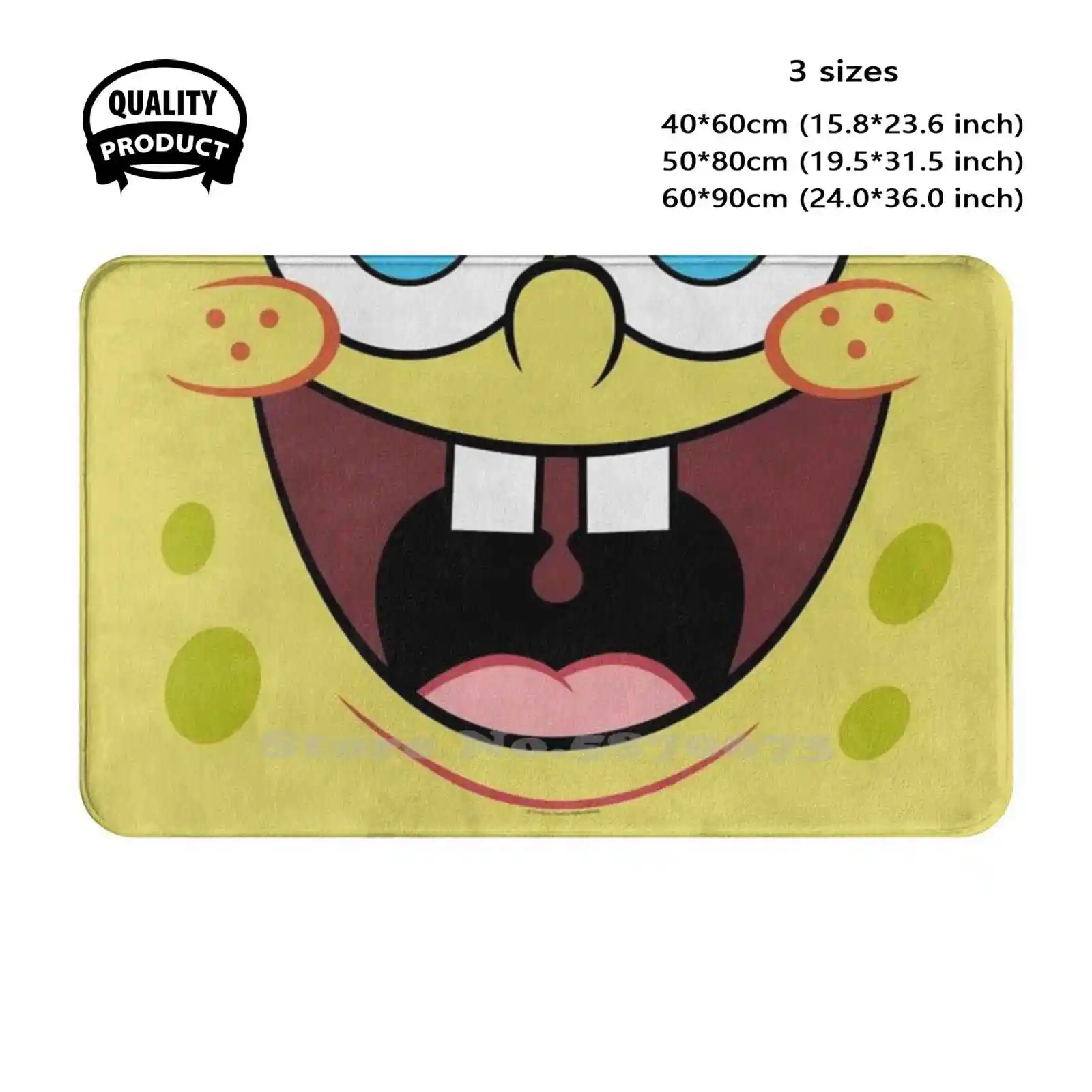 Smile Mask Soft Cushion Home Carpet Door Mat Car Rug Funny Patrick Squidward Smile