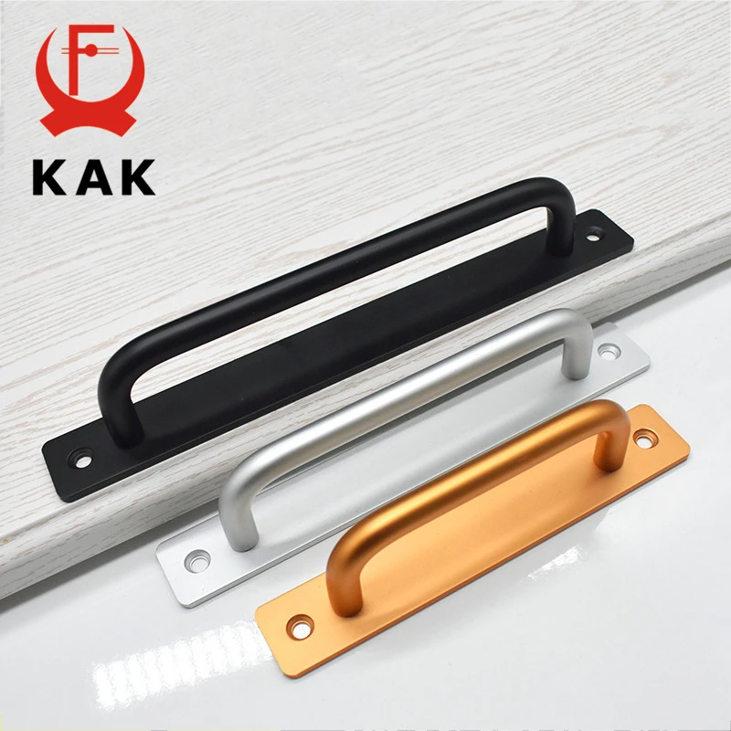 

KAK Black Door Handles Aluminium Alloy Kitchen Door Pulls Balcony Bedroom Silver White Furniture Handle Door Hardware