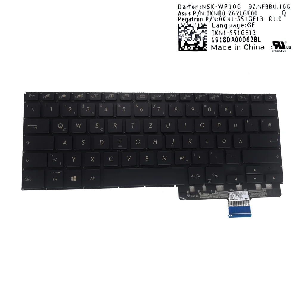 Greek Swiss German Keyboard Backlight For ASUS Zenbook Pro UX450FD UX450 UX450FDX Backlit Notebook Keyboards 262LGE00 262LGR00