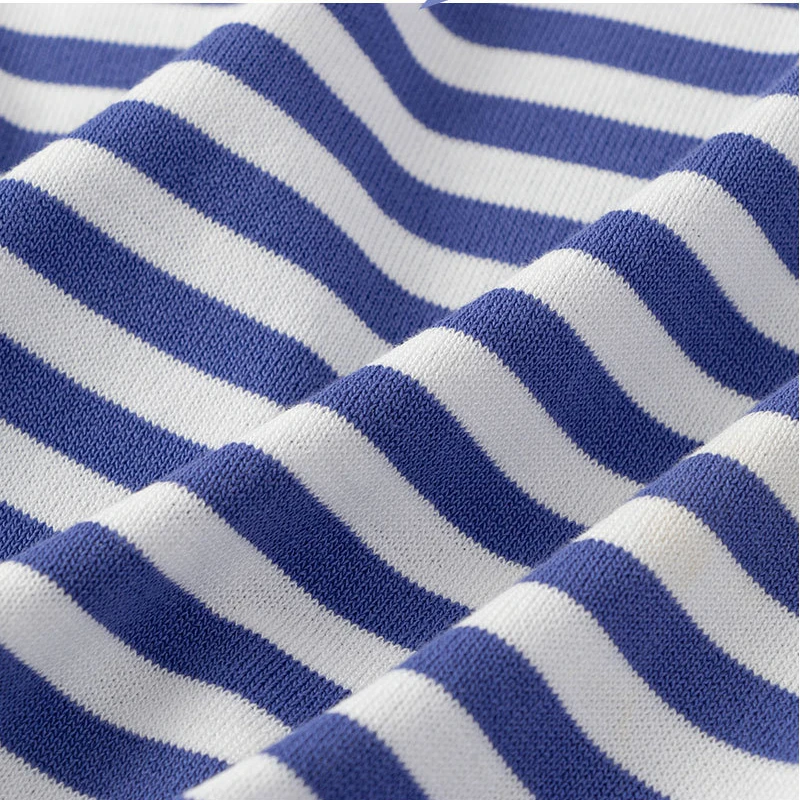 Summer Striped Pullover Knitted Short Sleeve knitted Sweater Women Slim Basic Casual Base Female knitting shirts Tops 2021