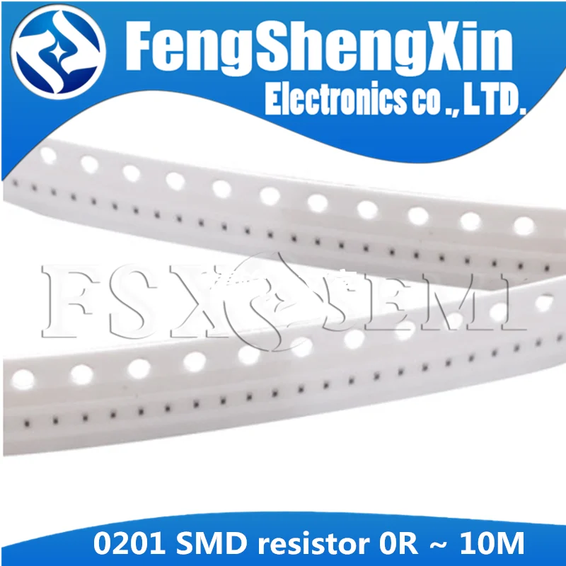 100pcs/lot  0201 SMD resistor 1% 0R ~ 10M 1/20W 0 1 10 100 150 220 330 ohm  1K 2.2K 10K 100K 0R 1R 10R 100R 150R 220R 330R