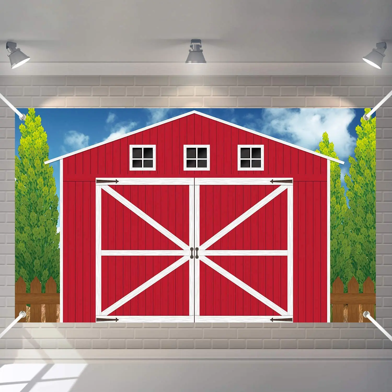 Photography Backdrop Barn Door Props Farm Animals Theme Background For Birthday Baby Shower Party Decoration Supplies Poster