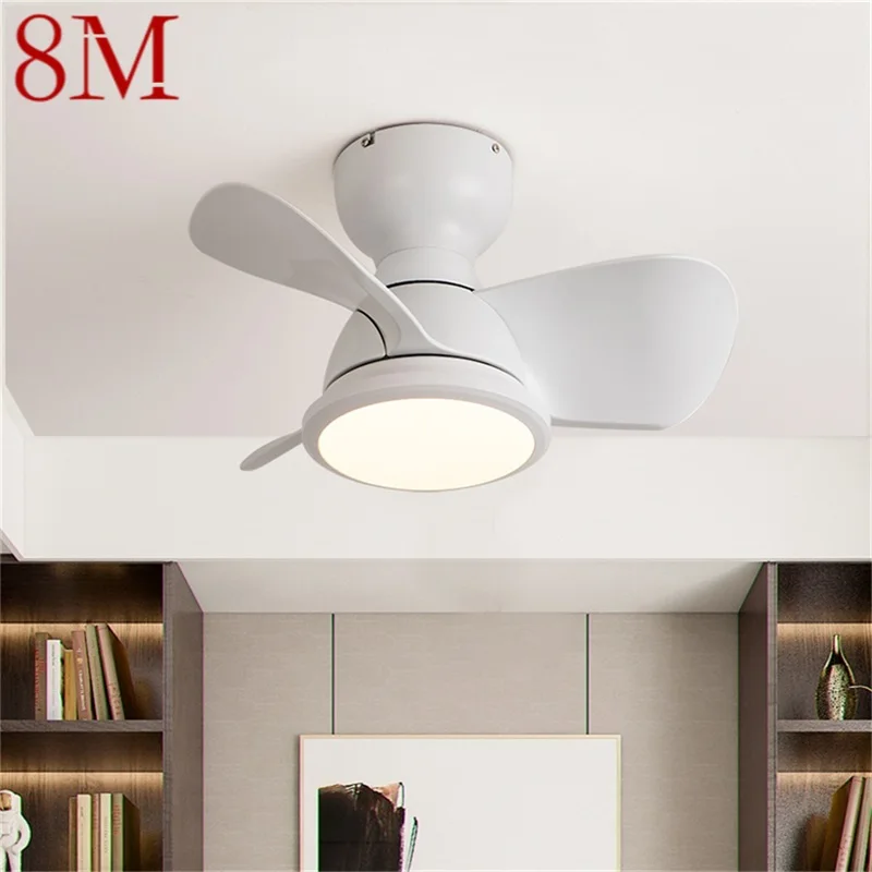 

8M Nordic Ceiling Fan with Lights Remote Control 220V 110V Modern LED Lighting for Home Bedroom