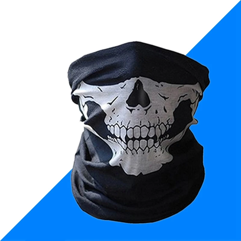 Men Women Scarf Halloween Riding Bandana Headscarf Ski Skull Half Face Mask Ghost Scarf Neck Hiking Scarves Balaclava Masks