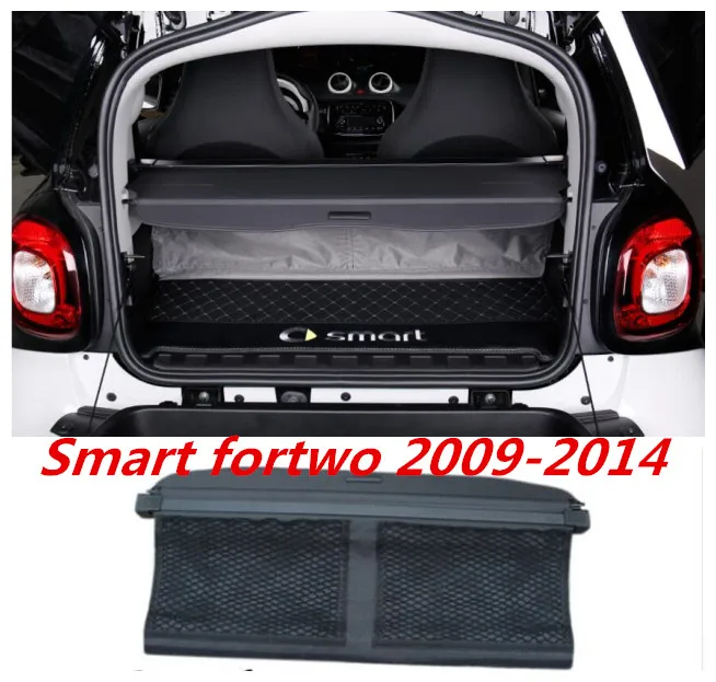 Car Rear Trunk Security Shield Cargo Cover For Smart fortwo 2009-2014 High Qualit   Auto Accessories Black Beige