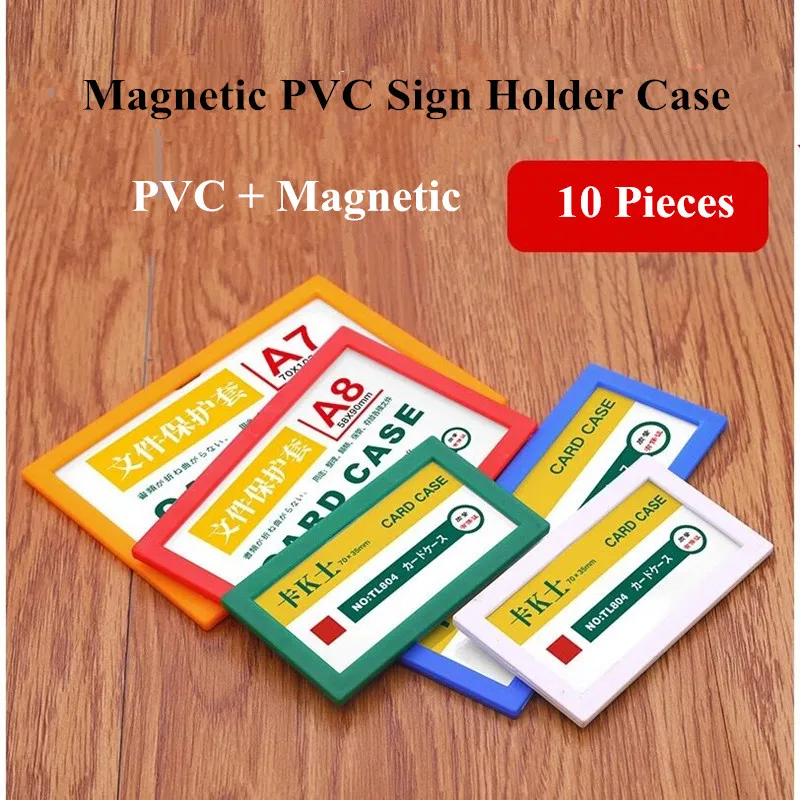 10 Pieces Small Magnetic Shelf Label Paper Data Card Holders Magnet Sign Holder Case Frame