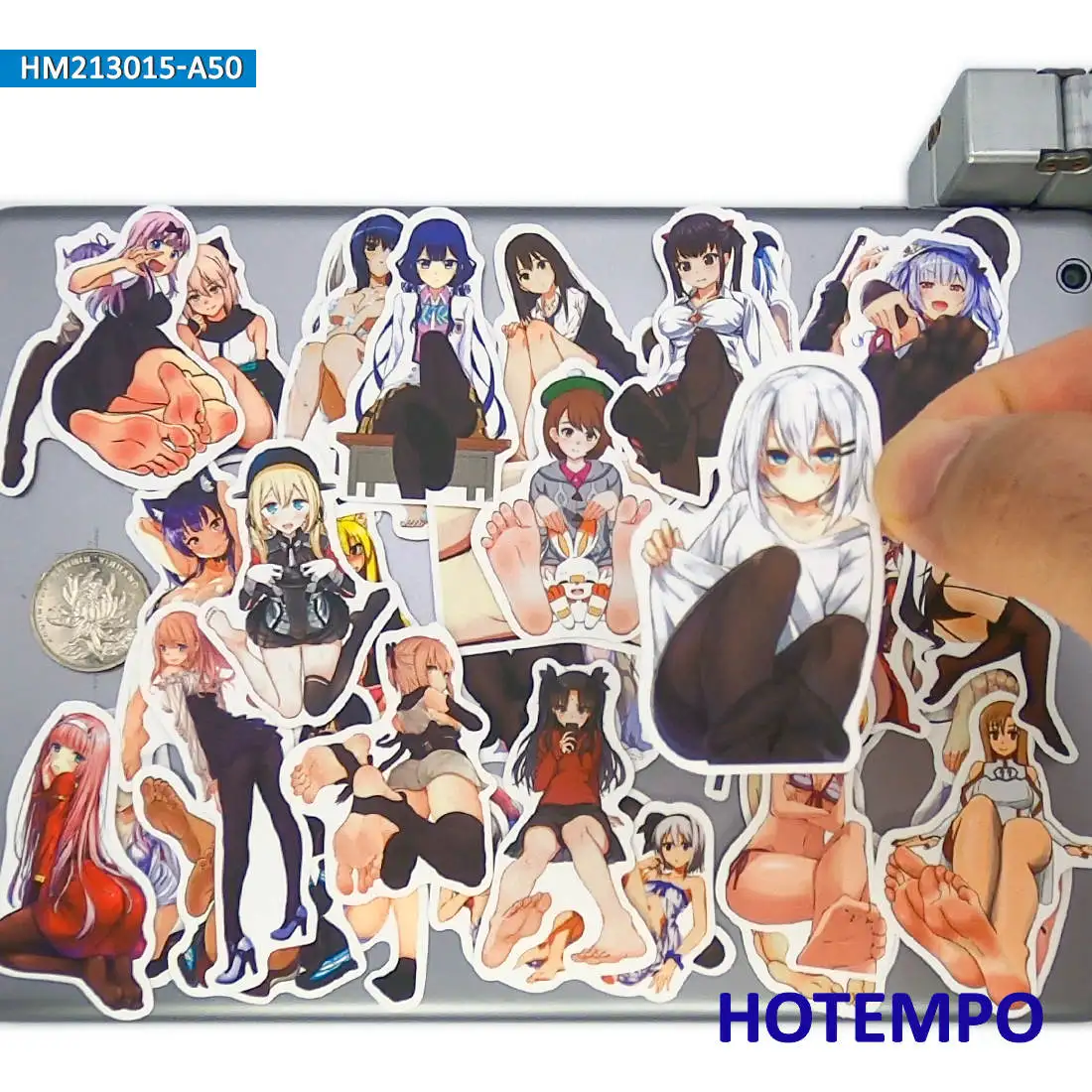 50pcs Sexy Anime Girl Stocking Beautiful Foot Cute Manga WAIFU Stickers for Notebook Phone Laptop Luggage Skateboard Car Sticker