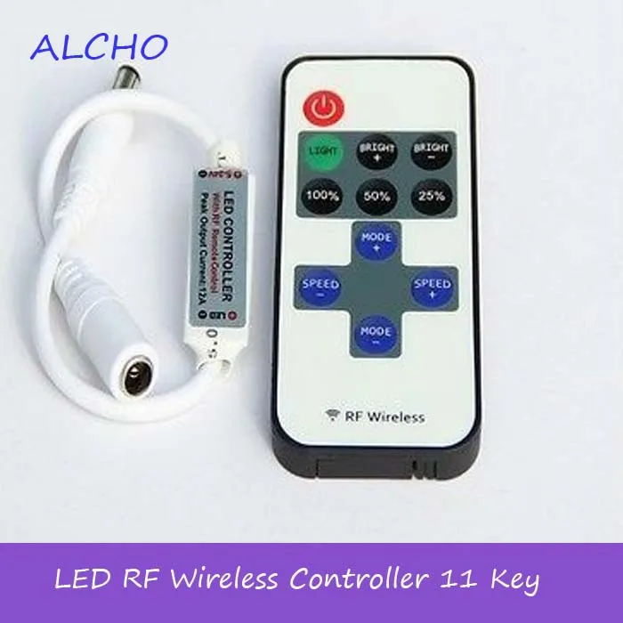 12 24 V 11 Keys RF LED Strip Controller Mini Dimmer RF Remote DC 5V 12V 24V Controller For LED 5050 2835 Strip Single Color