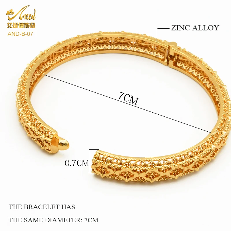 ﻿ANIID Bangles For Women Indian Jewelry Gold Color Bracelets Dubai Designer Wholesale African Brand Luxury Bracelet Moroccan