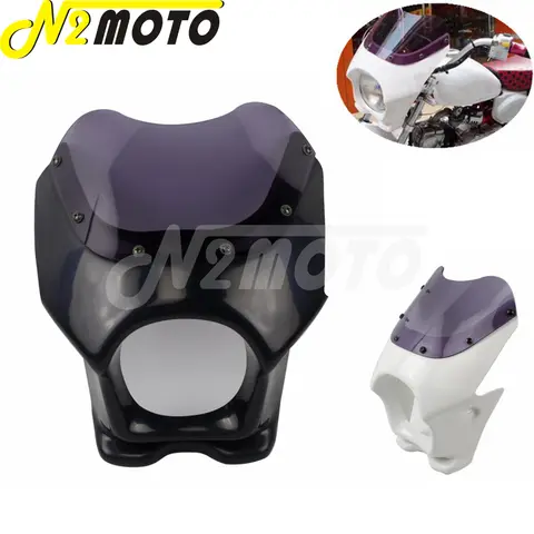오토바이 전면 헤드라이트 페어링, 혼다 몽키 APE50 100 CB50 DAX GSX125E AR50 80 125 CD50 RZ50 레트로 윈드 스크린 커버, 5 인치