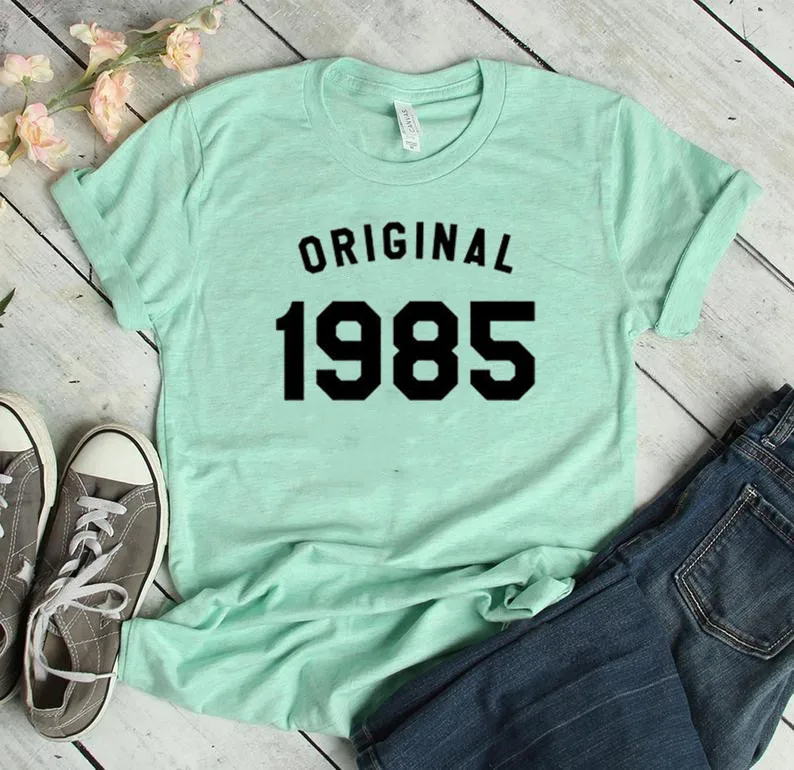 1985 birthday funny gifts women tshirt Party Harajuku Female Clothing Cotton Funny Letter Women T-shirt Short Sleeve Top Tees