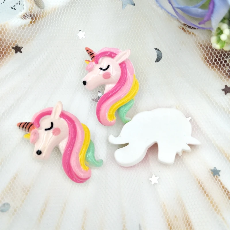 10pcs/lot flatback resin unicorn cabochons kawaii planar  Decoration Charm Craft DIY Hair Ornament Accessories