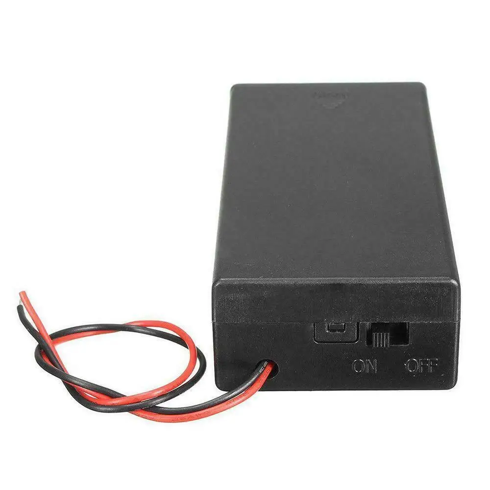 

100PCS/LOT 2 x 18650 3.7V Battery Holder Case Box With Wire Leads Cover ON/OFF Switch 18650 Batteries Storage Container