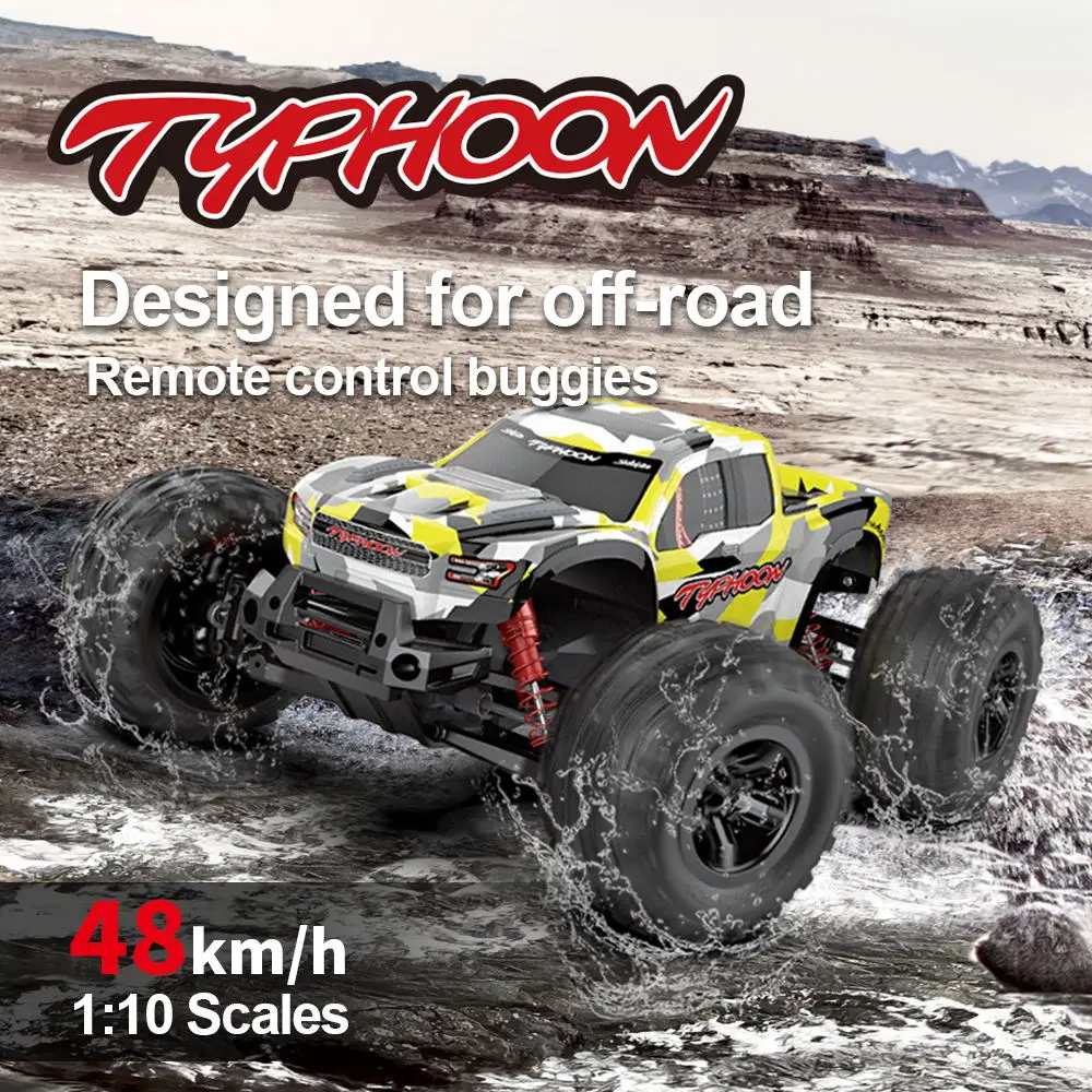 EBOYU S900 RC Car 2.4Ghz 1:10 Scale 4WD RC Car 48KM/H High Speed Big Feet Car Off Road Waterproof Monster Remote Control Car RTR