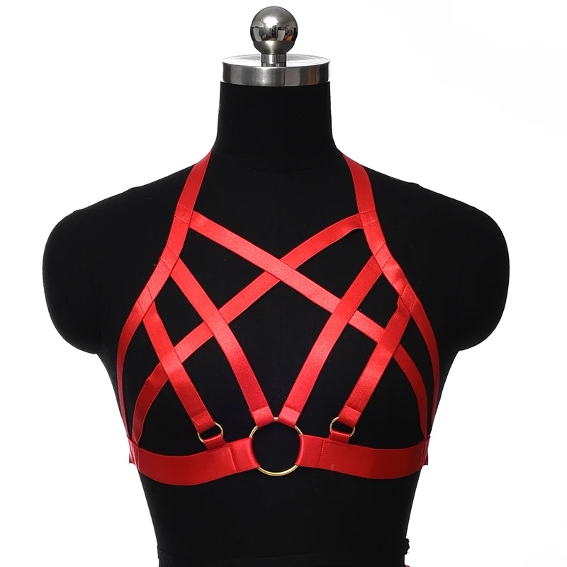 BONDAGE STRAPPY Punk Women Harness Bra Adjustable Body Cage Bondage Pole Dance Body Harness Hollow Sexy Lingerie