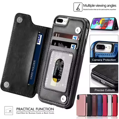 Wallet Leather Case For Samsung S21 S20 FE Ultra S10 S9 S8 Plus S7Edge Back Flip Cover For Galaxy A10S A20S A21 Card Slots Coque