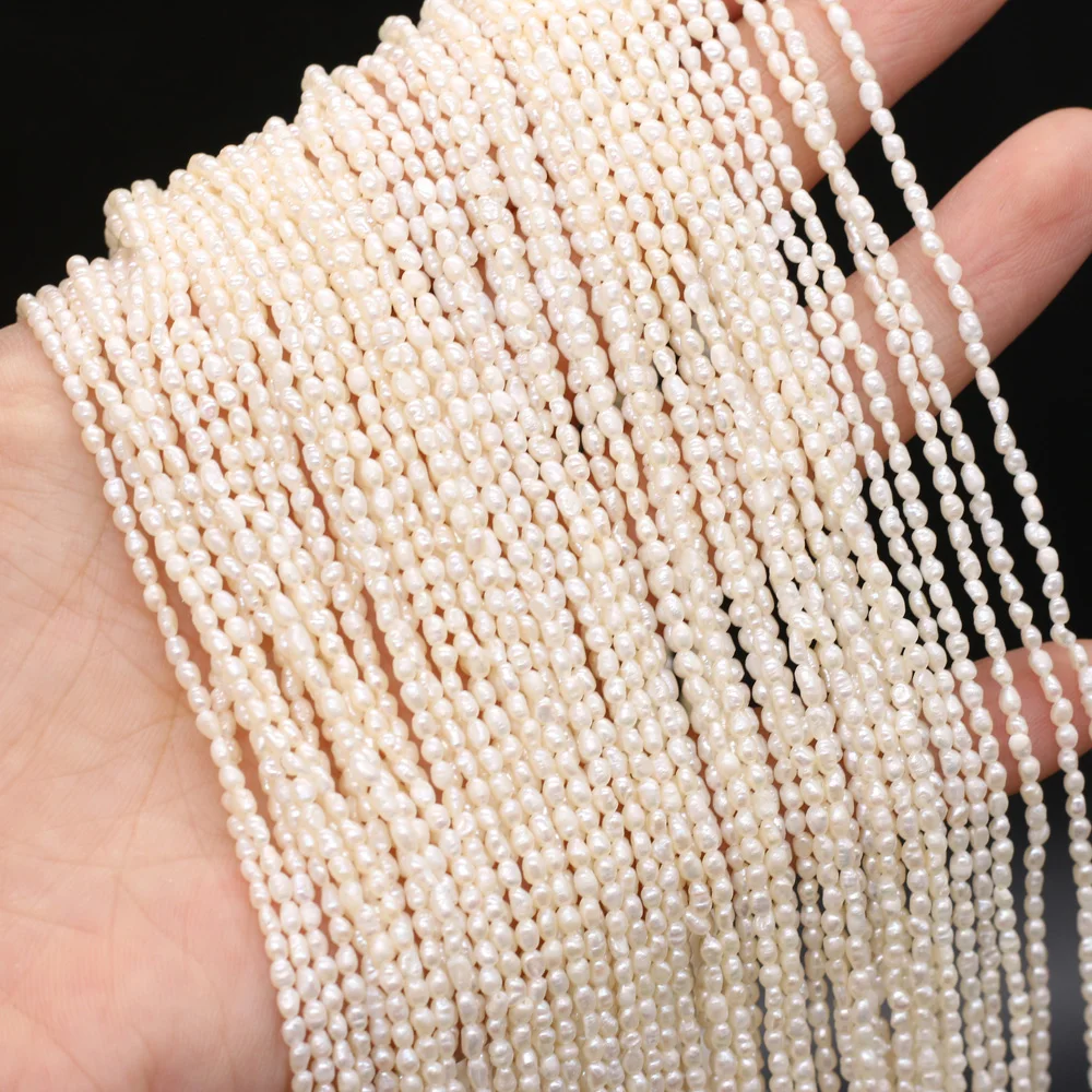 Natural Freshwater Pearl Beads Rice shape Loose isolation Beads For jewelry making DIY necklace bracelet accessories Size2-3mm