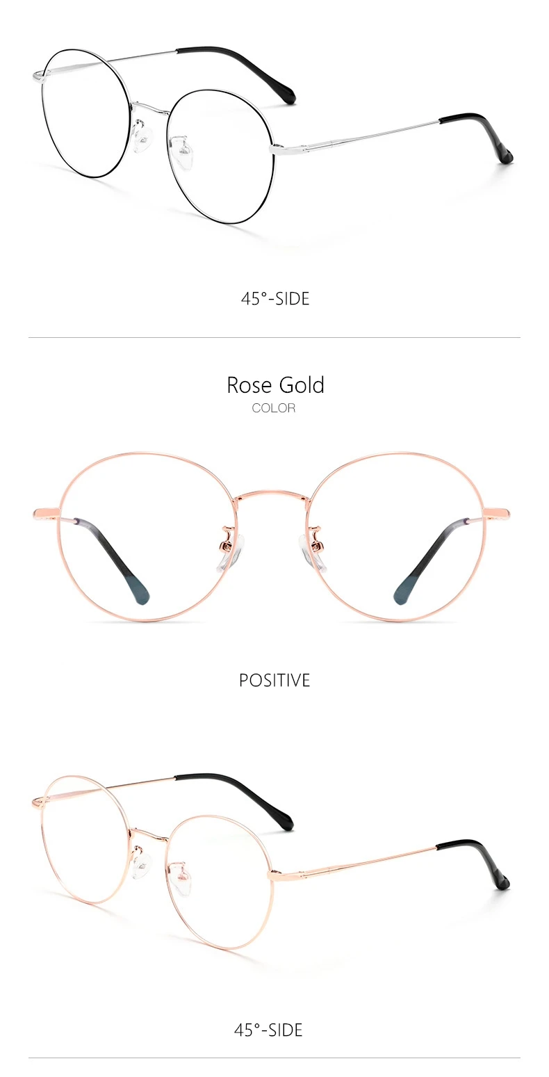 YIMARUILI Ultra Licht Retro β-Titan Runde Brillen Rahmen Myopie Optische Brillen Rahmen Männer Und Frauen 6621X – Detail 6