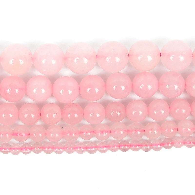 Natural Stone Beads Pink Rose Quartz Crystal Round Beads for Jewelry Making Diy Bracelet Accessories Strand 4 6 8 10 12mm