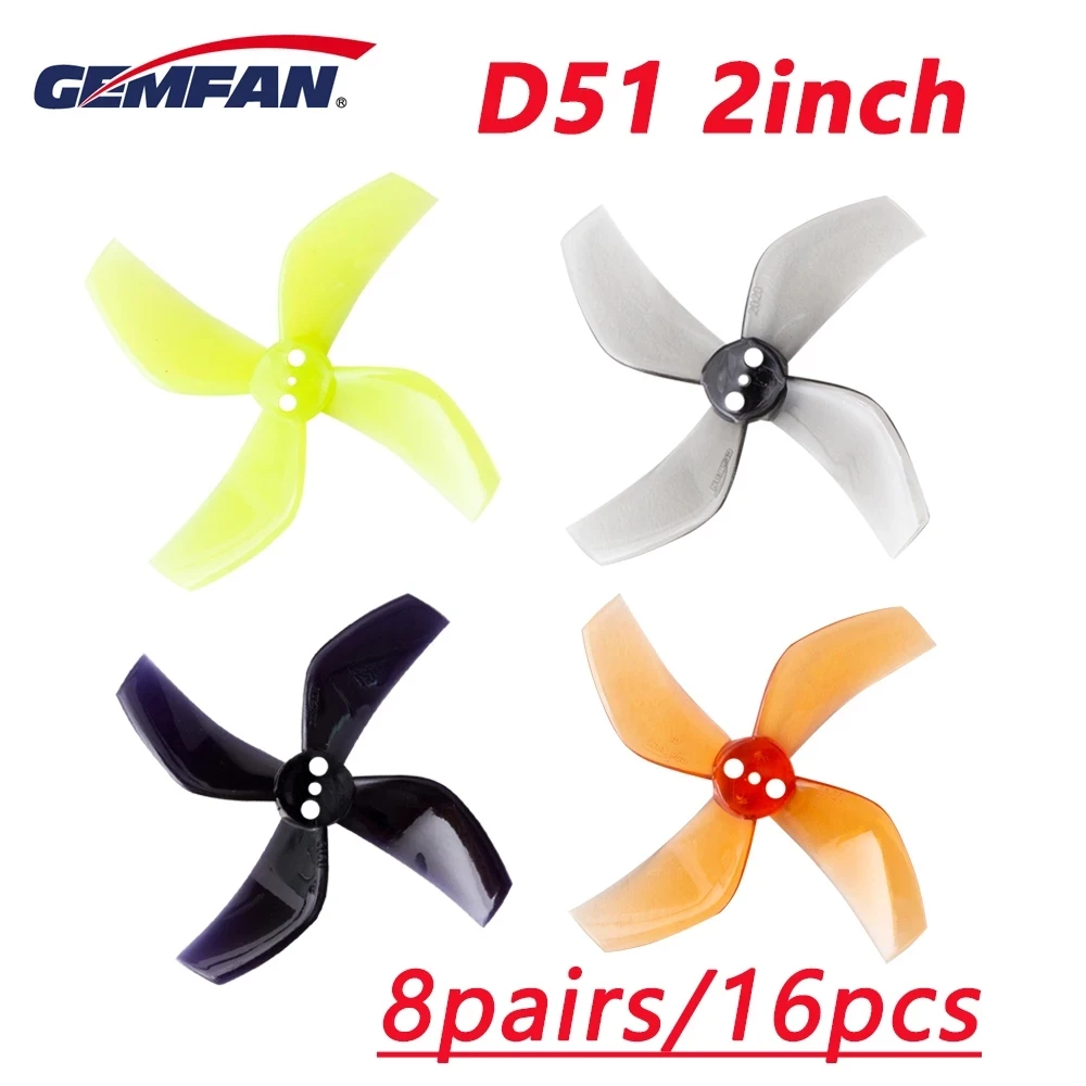 GEMFAN D51 2020 2x2 2inch 50.3mm 4-Blade PC Propeller 1.5mm for RC FPV Racing Freestyle Tinywhoop BETA85X 2inch Drone