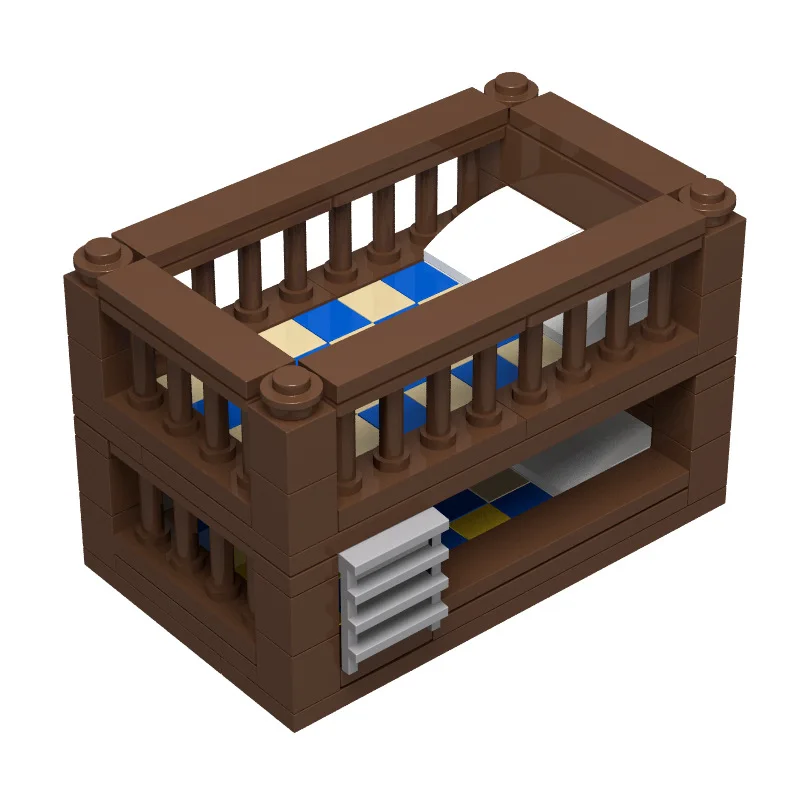 MOC Small Particle Modern Building Blocks Bed Combination Bricks Single Bed Double Bed Upper and Lower Bed Home Model