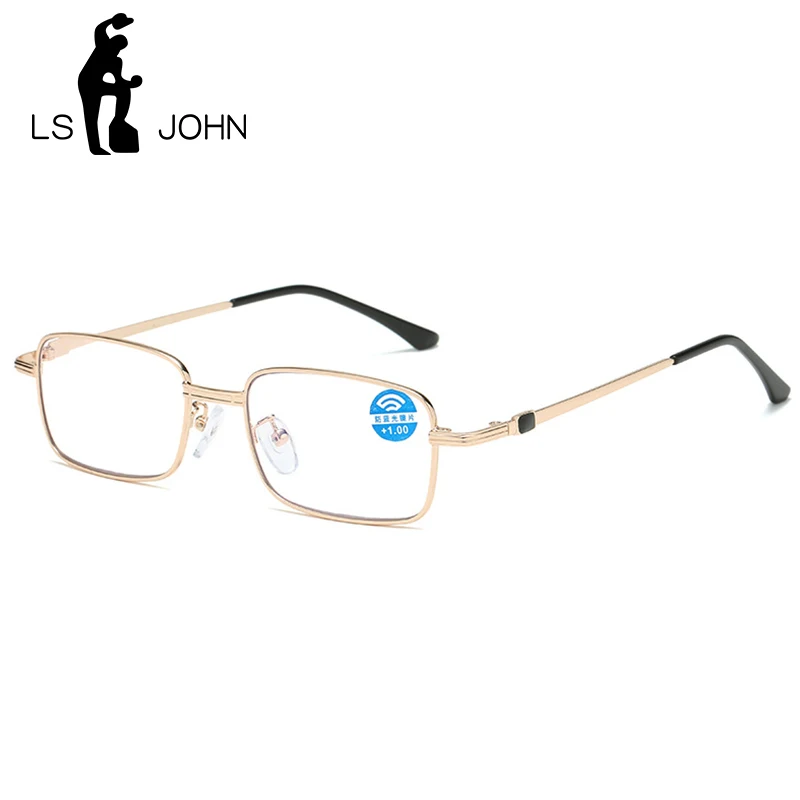 

LS JOHN Square Reading Glasses Men Women Half-frame Anti Blue Light Eyeglasses Presbyopic Eyewear +1.0+1.5+2.0+2.5+3.0+3.5+4.0