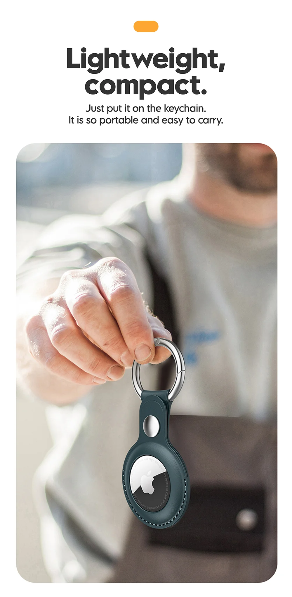 Vothoon PU-Lederhülle für Apple Airtag, Schutzhülle für Apple Locator Tracker, Anti-Verlust-Gerät, Schlüsselanhänger – Detail 5