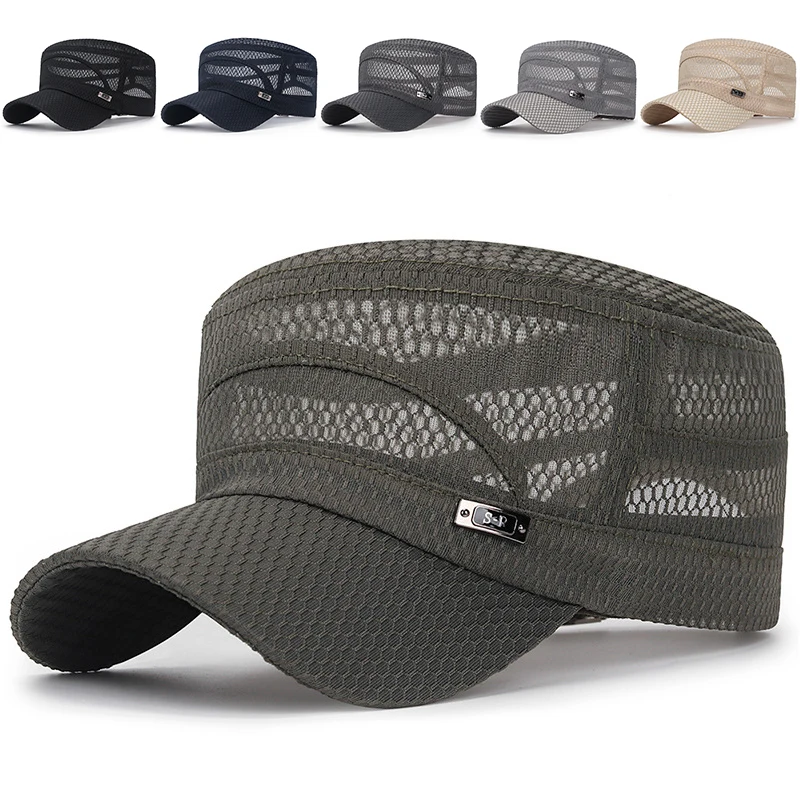 2020 New Casual Hat Flat Cap Stylish Cap Head Cover Breathable Hollow Classic Mesh Stylish Head Accessories High Quality Hot