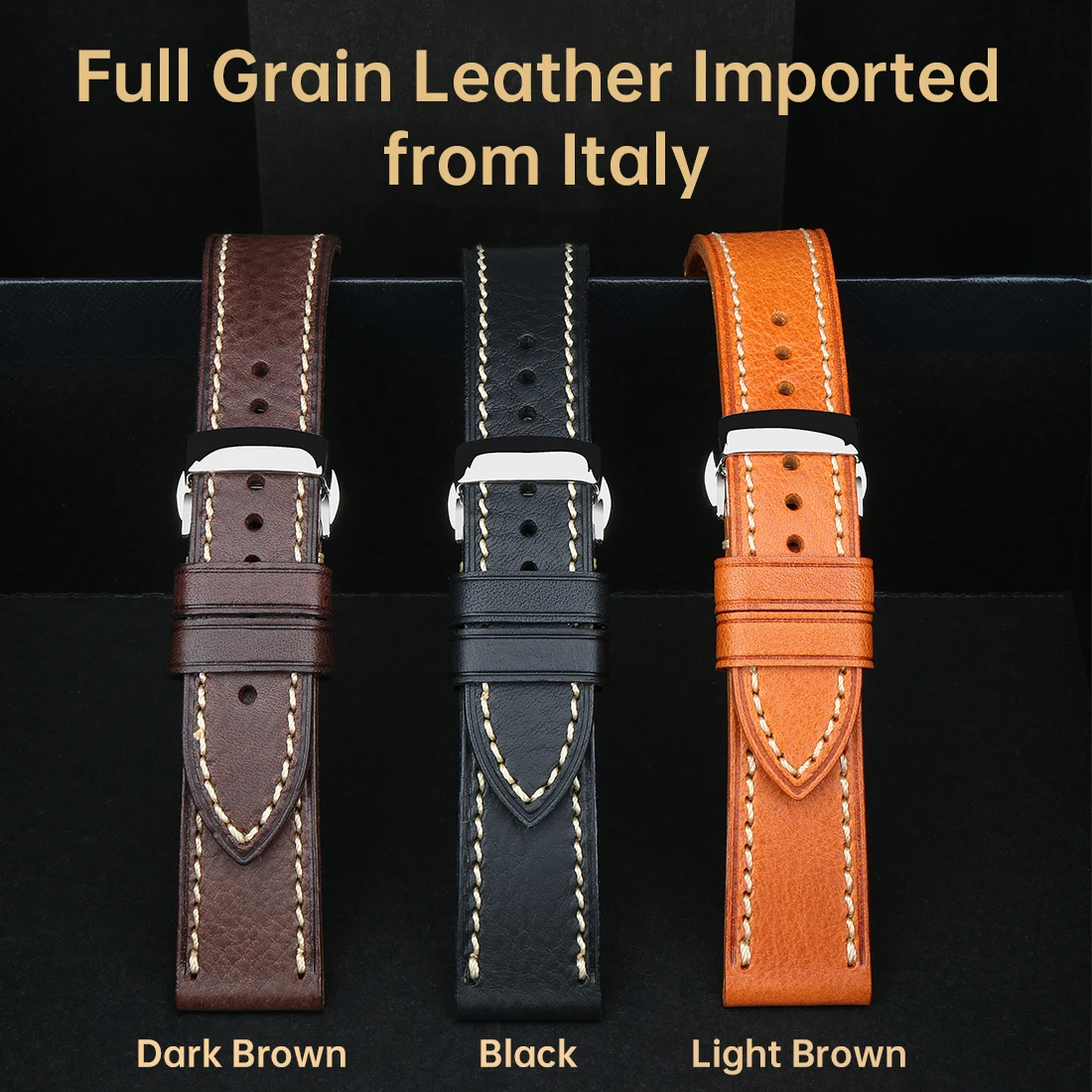 22mm Genuine Leather Watchband For Xiaomi MI Watch Wristband Bracelet For Amazfit GTR 2e /GTR 47mm  Men's Watch Strap