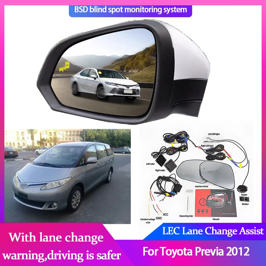 

Blind Spot Detection System For Toyota Previa 2010 Rearview Mirror BSA BSM BSD Monitor Lane Change Assist Parking Radar Warning