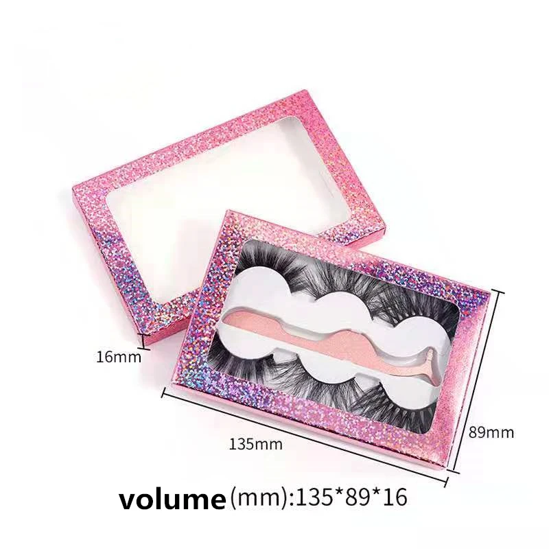 1/10 boxes 3 Pairs Eyelash Case wholesale Bulk Mink Eyelashes Custom Box Packaging Empty Mink Lash Box Lash Extension Case