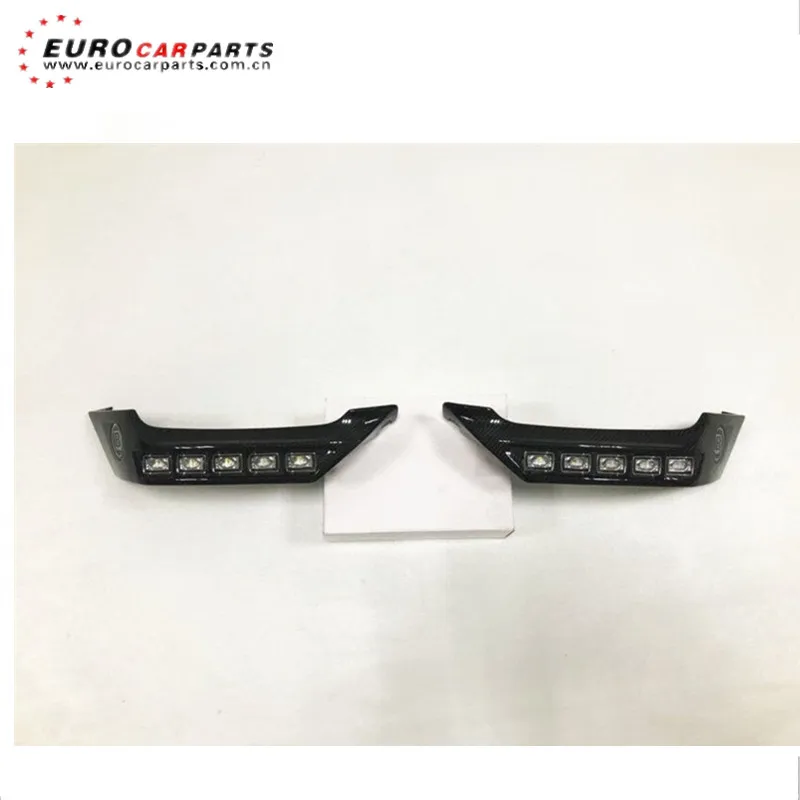 G63 carbon fiber front corner lip fit for G class w463 G63 G65 G500 carbon front skirt with 10 leds and B logo