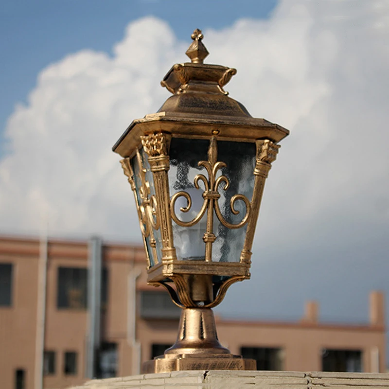 European-Style Gate Post Headlight Outdoor Waterproof Anti-Rust Wall Lamp Villa Garden Community Courtyard Fence Lamp