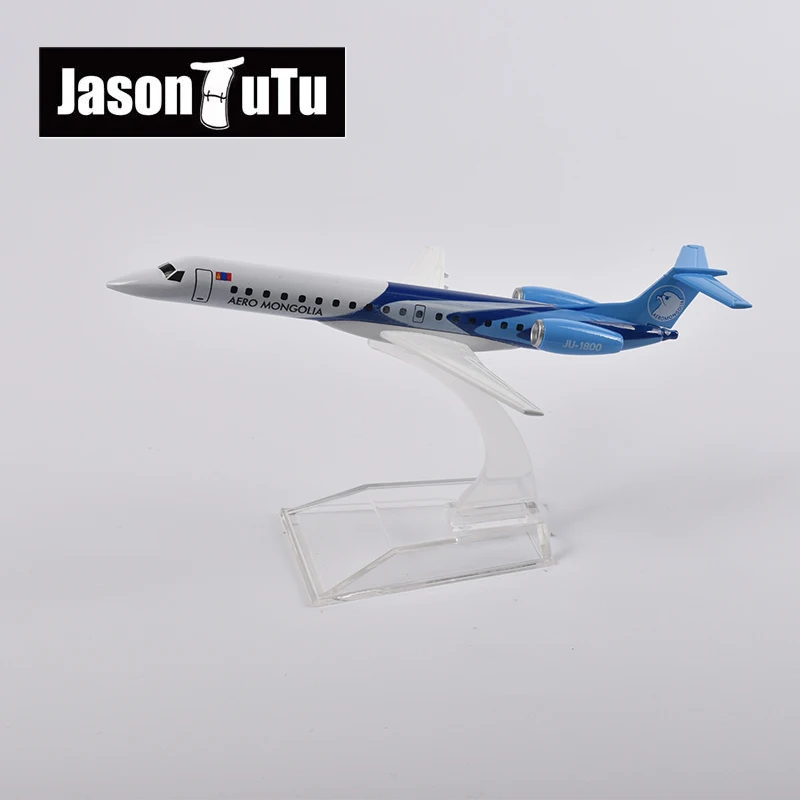 JASON TUTU 16cm mongolski ERJ145 Model samolotu samolot Model samolotu odlewany Metal 1/400 skala samoloty fabryka Drop shipping