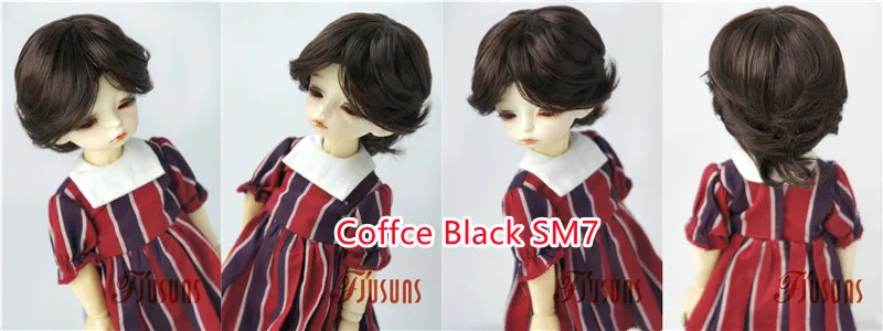 Doll Wigs JD075 1/6 1/8 1/4 1/3 Short Boyish Cupid Curls Synthetic Mohair BJD Wigs 5-6' 6-7' 7-8' 8-9' OB11 YOSD Doll Hair
