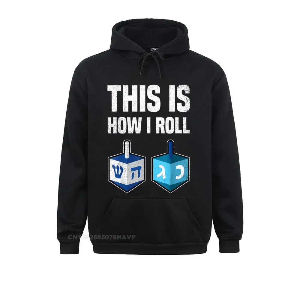 Custom This How I Roll Hanukkah Dreidel Chanukah Jew Hoodie Sweatshirts For Adult Faddish Fall Long Sleeve Sweatshirts Hoods