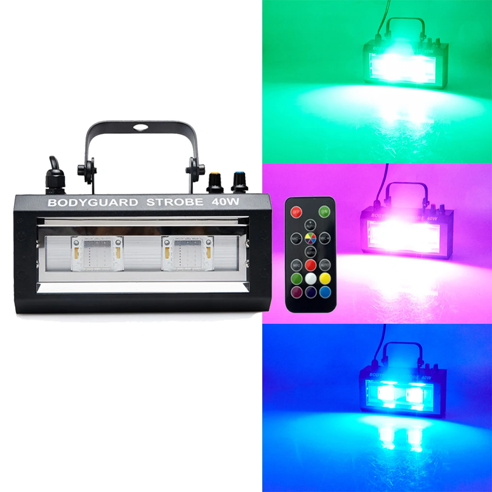 40W RGB Flash Light Christmas Projector Stroboscopes Lamp Soundcontrol Stage Light Dj Disco Led Strobe Lights