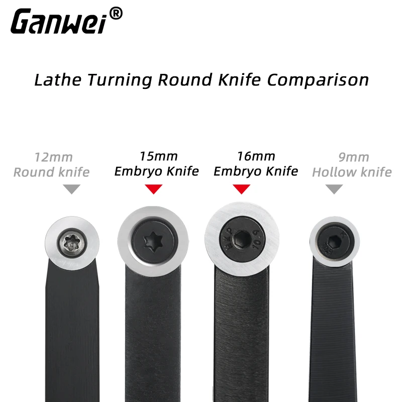Ganwei Lathe Turning Tool Disposable blanking knife  Carbide Inserts High Hardness Blades with Wrenches Hand Held  Woodworking