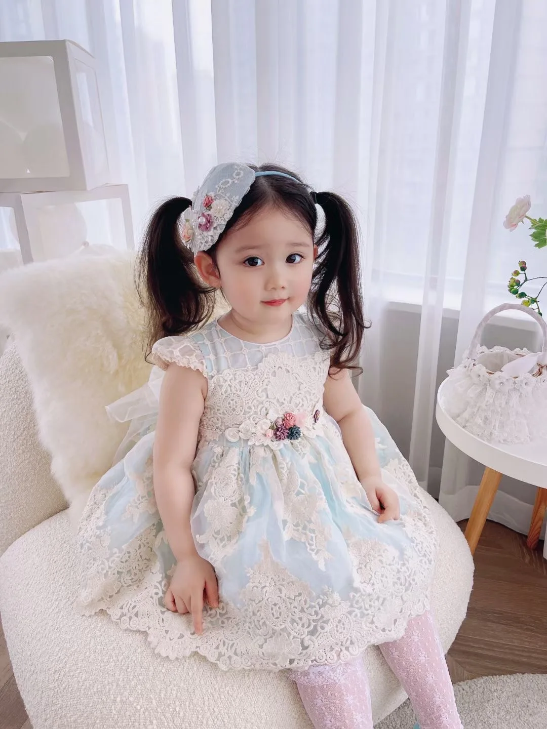 Summer New Arrivals Baby Girls Spain Sweet Dress Fashion Lolita Party Children Gift Flower Girl Dresses Vocation Festival Dress