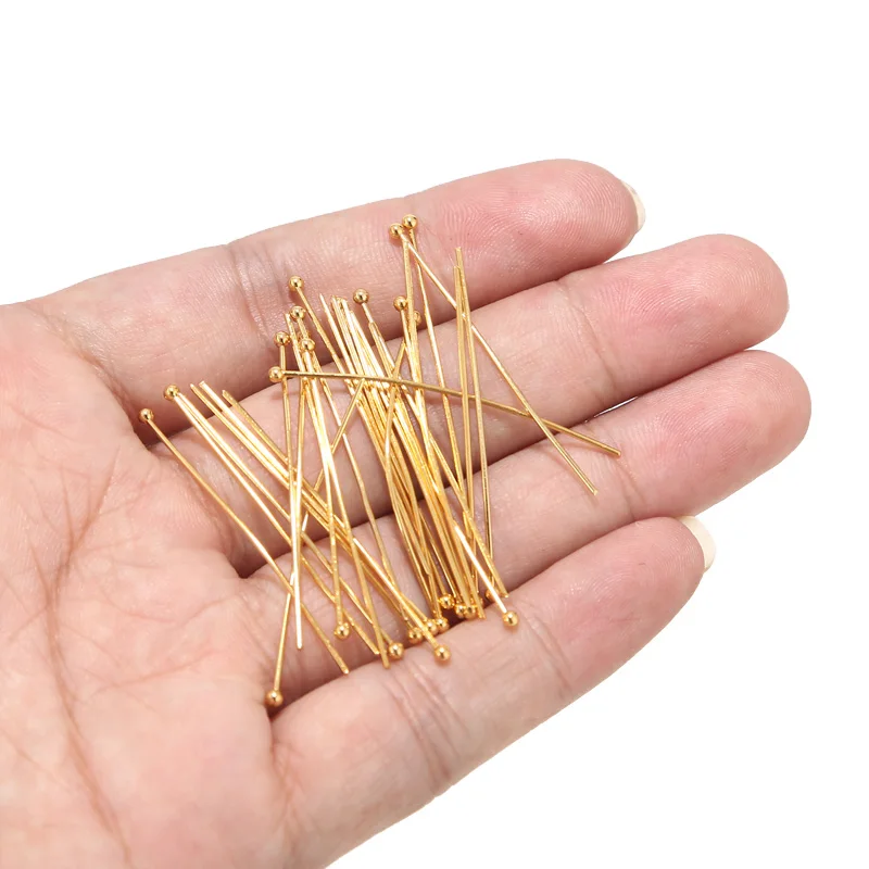 50 sztuk/partia złote szpilki ze stali nierdzewnej do frezowania DIY Making Head Findings
