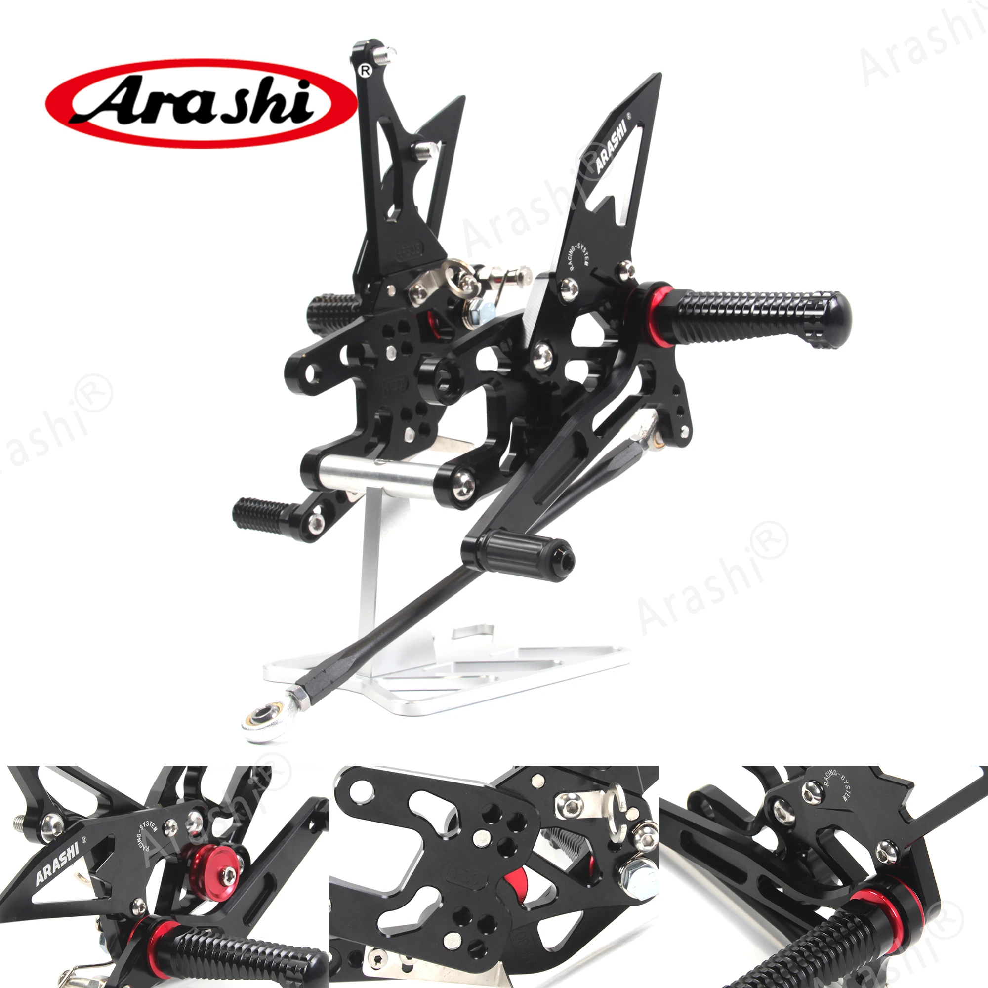 Arashi ZX-10R Adjustable Footrest For KAWASAKI NINJA ZX10R ZX10 R 2004 2005 Foot Pegs Rear Rest Rearset Foot Pedals ZX-10R 04 05