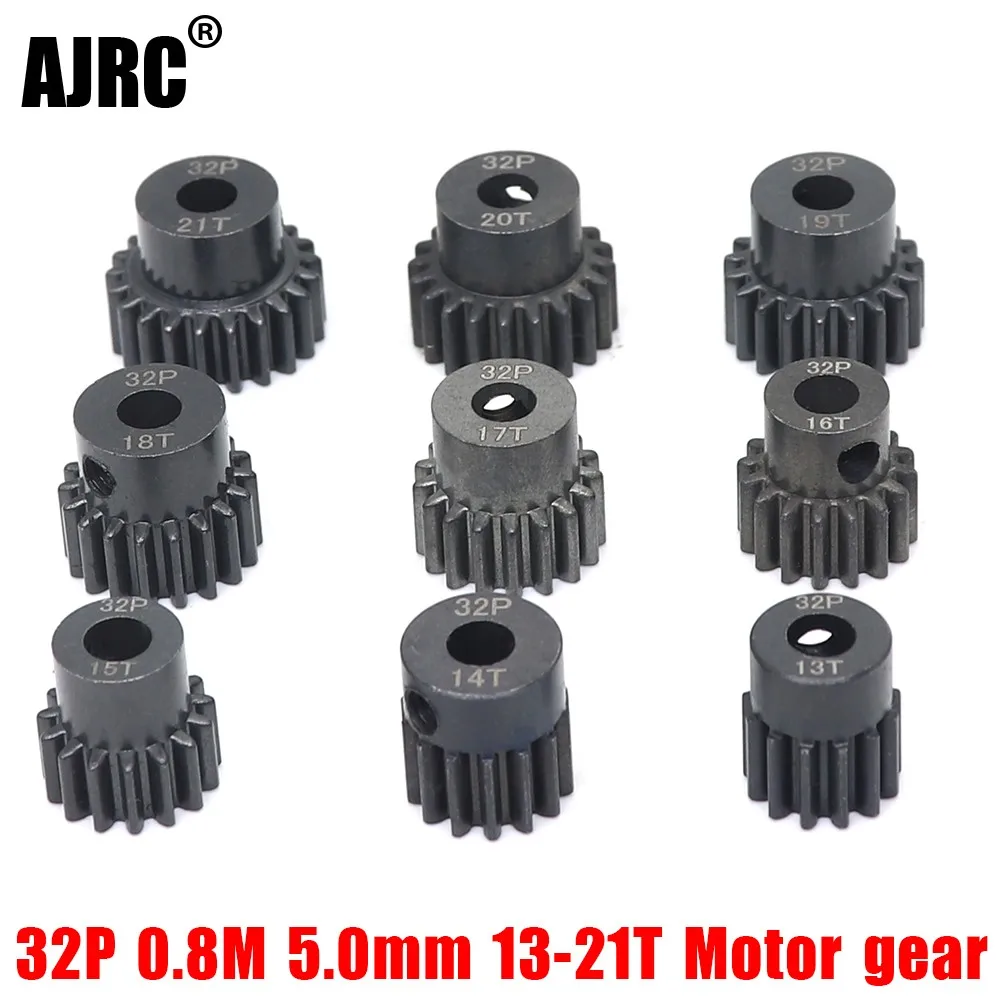 

Hdrc 32P M0.8 5mm 13T 14T 15T 16T 17T 18T 19T 20T 21T Black Steel Metal Pinion Motor Gear For 1/10 Slash TRX4 Rc Model Car Motor