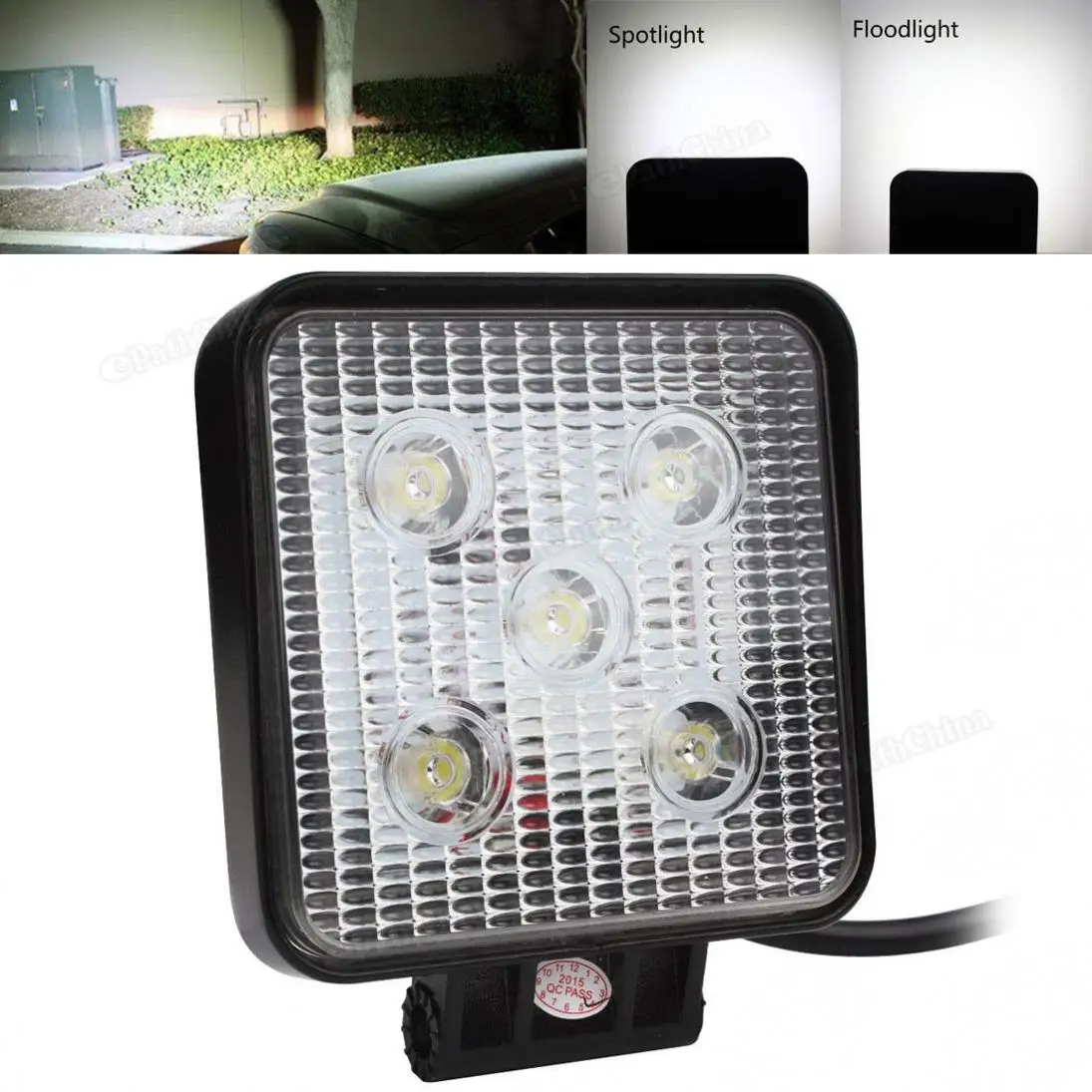 4-дюймовый 12В/24В 1000ЛМ 15 Вт водонепроницаемый квадратный светодиодный светильник для мотоцикла/трактора/лодки/4WD внедорожника/ATV
