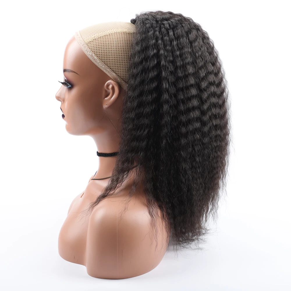 Fake Synthetic Drawstring Ponytail Elastic Hair Extension For Women Kinky Curly Ponytail Synthetic Hair High Puff Afro Hairpiece