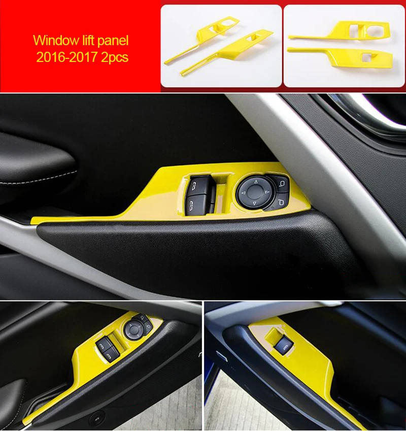 

For Chevrolet Camaro Bumblebee 2016-2017 chrome yellow color Window lift panel 2pcs