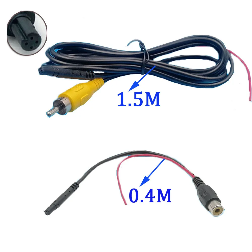 Cabo adaptador de extensão de vídeo de 4 pinos, cabeça fêmea para rca macho e fêmea, cabo de inversão